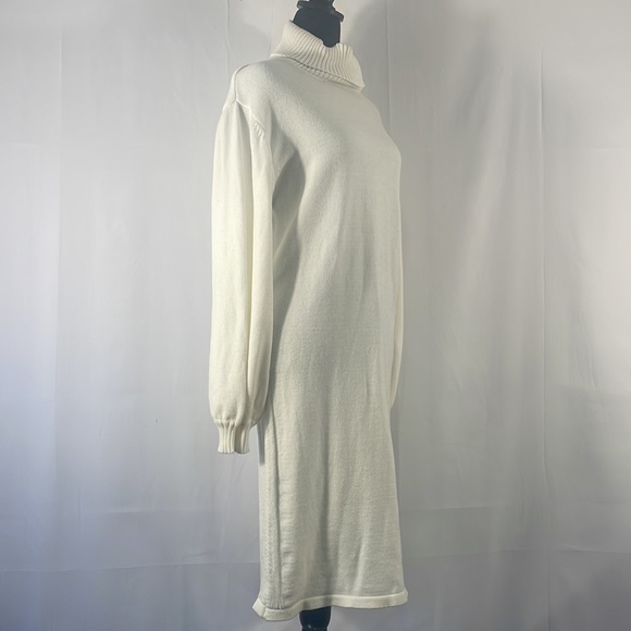 White Mid length white turtleneck sweater dress,Size XL - Picture 3 of 12